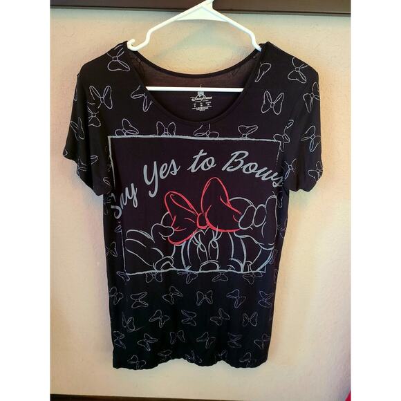 Minnie Mouse Disney Women's Small Black/Silver T-shirt‎ Disney Parks LONG - Picture 1 of 5